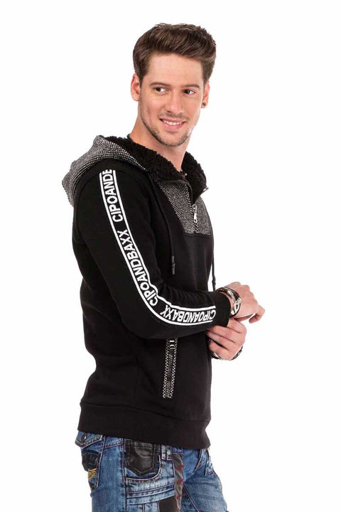 CL311 Hooded Men's Hoodie with Zipper Collar