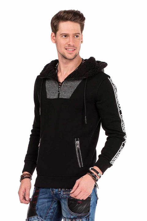 CL311 Hooded Men's Hoodie with Zipper Collar