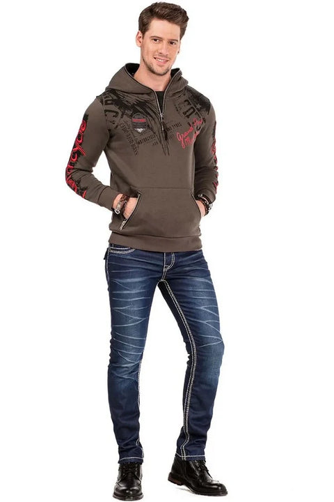 CL334 Cross Wing Printed Men's Hoodie