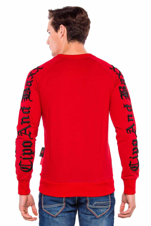 CL370 Embroidered Crew Neck Thick Men's Sweatshirt