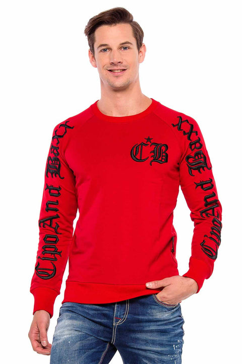 CL370 Embroidered Crew Neck Thick Men's Sweatshirt