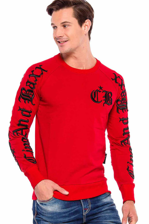 CL370 Embroidered Crew Neck Thick Men's Sweatshirt