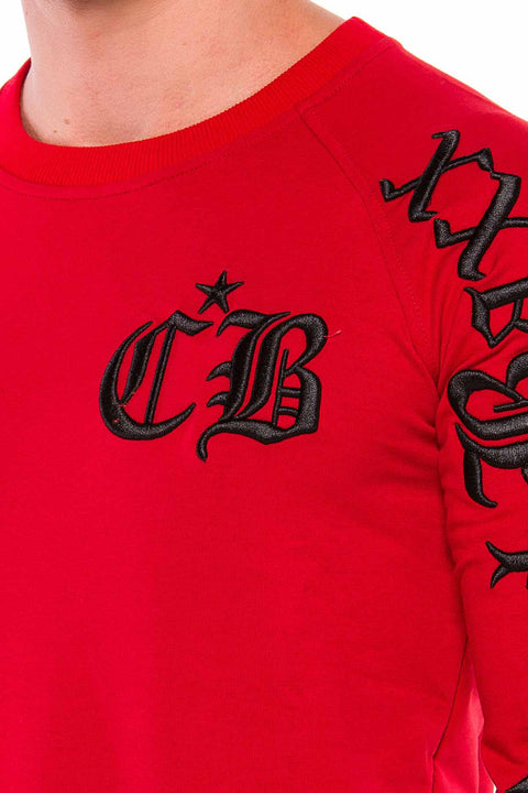 CL370 Embroidered Crew Neck Thick Men's Sweatshirt