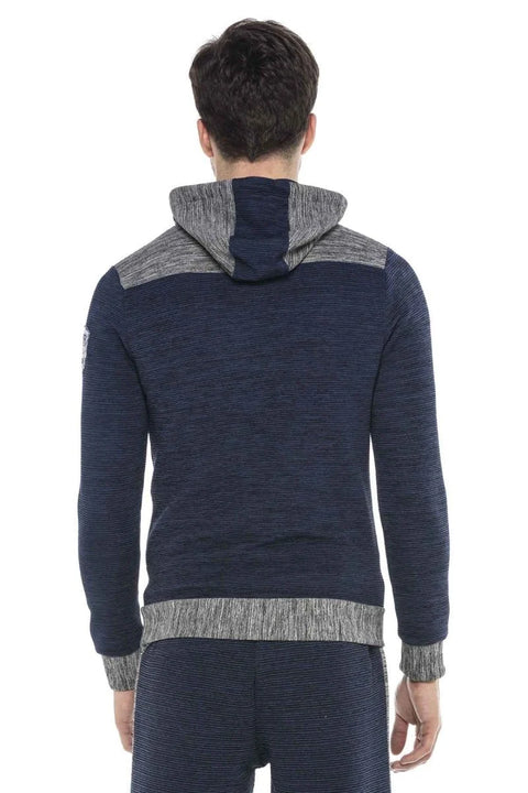CL372 Hooded Zippered Striped Thin Sports Sweatshirt