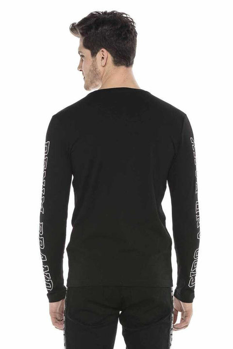CL379 Shiny Stone Printed Thin Men's Sweatshirt