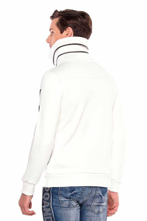 CL385 Stone Relax Fit Stand-up Zipper Collar Thick Sweatshirt