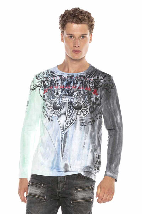 CL408 Royalty Patterned Long Sleeve T-Shirt