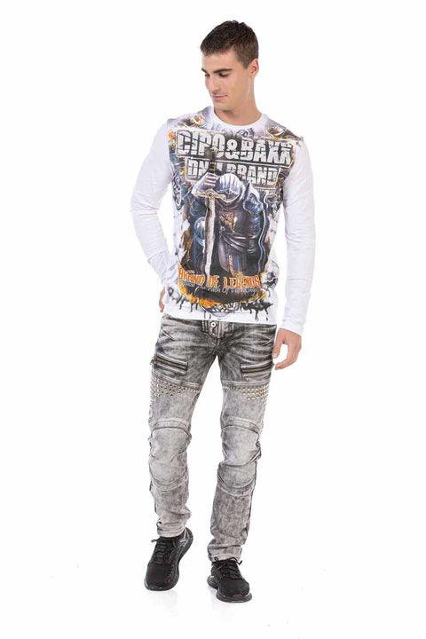 CL452 Stone Printed Thin Sweatshirt