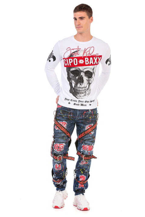 CL454 Stoned Skull Thin Sweatshirt