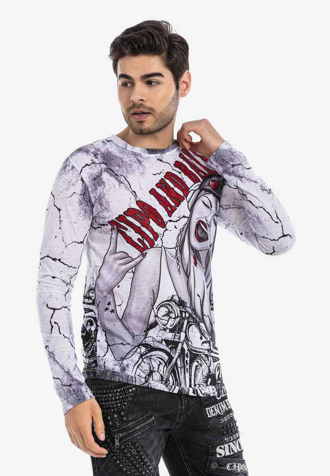 CL467 Biker Printed Thin Sweatshirt