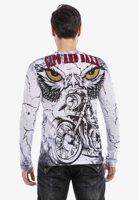 CL467 Biker Printed Thin Sweatshirt