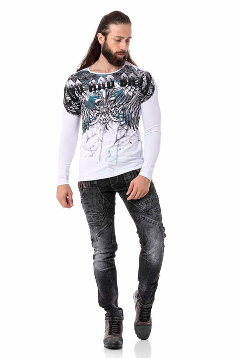 CL516 Royal Patterned Thin Sweatshirt