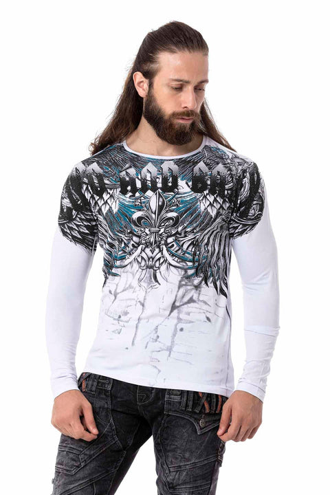 CL516 Royal Patterned Thin Sweatshirt