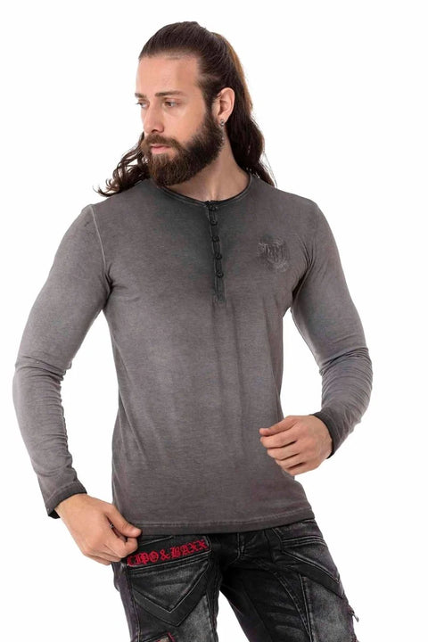 CL523 Button Collar Sweatshirt