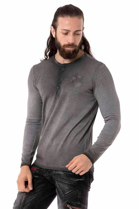 CL523 Button Collar Sweatshirt