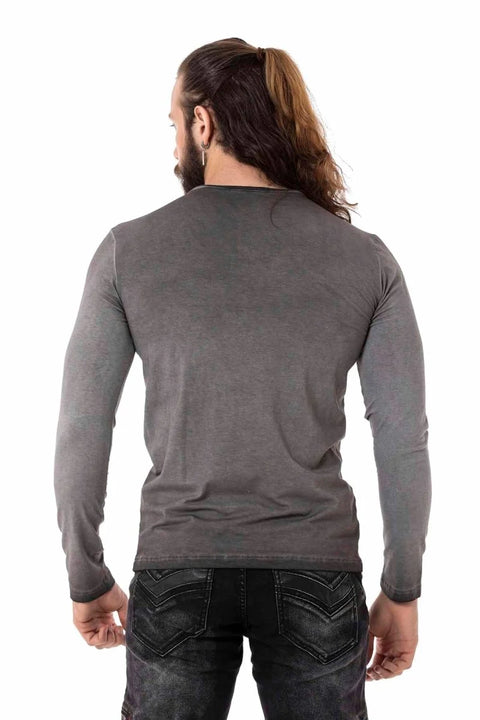 CL523 Button Collar Sweatshirt