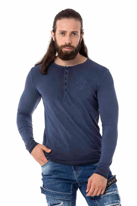 CL523 Button Collar Sweatshirt