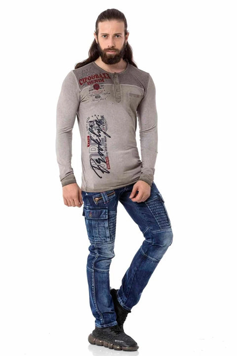 CL527 Thin Sweatshirt with Front Pocket