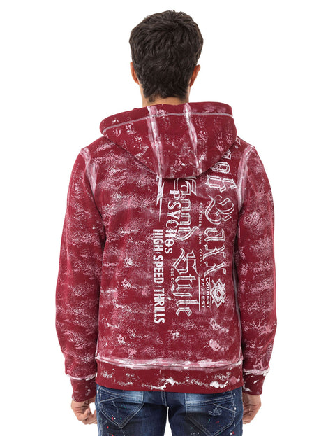 CL544 Biker Style Printed Men's Zip Sweatshirt