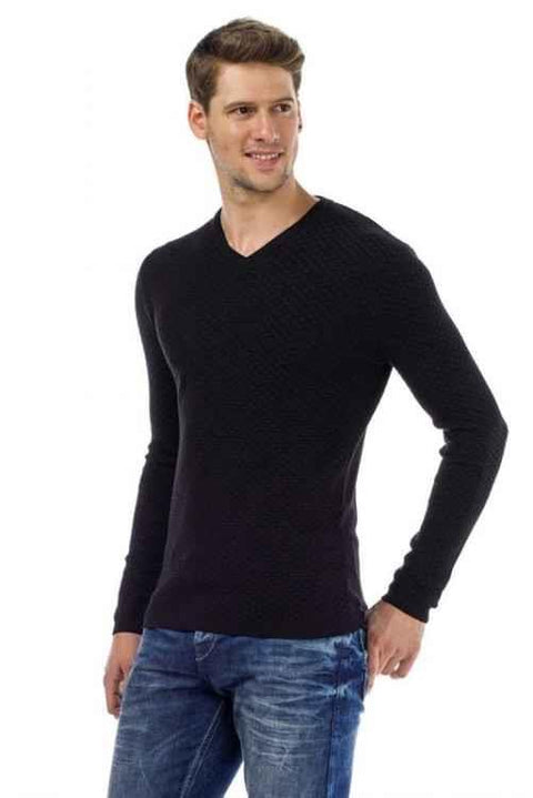 CP169 V-Neck Slim Fit Basic Men's Knitwear Sweater