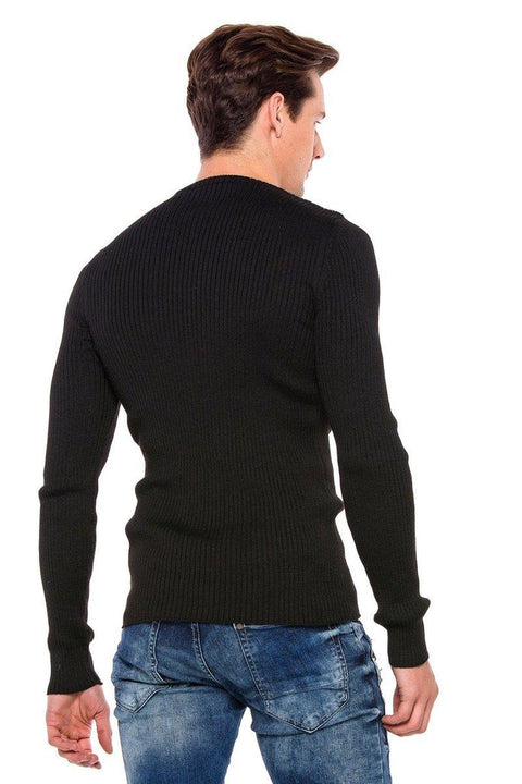 CP193 Crew Neck Striped Slim Men's Sweater