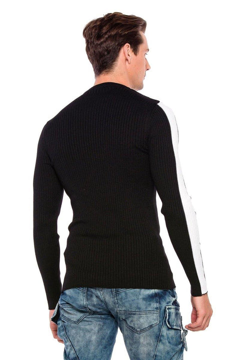 CP194 Striped Sleeve Knitwear Sweater