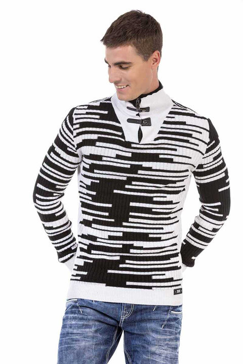 CP245 Zipper Collar Men's Sweater
