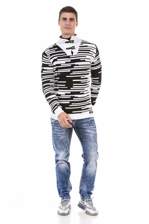 CP245 Zipper Collar Men's Sweater