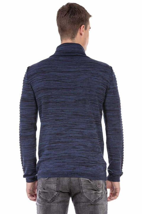 CP252 Men's Shawl Collar Textured Sweater