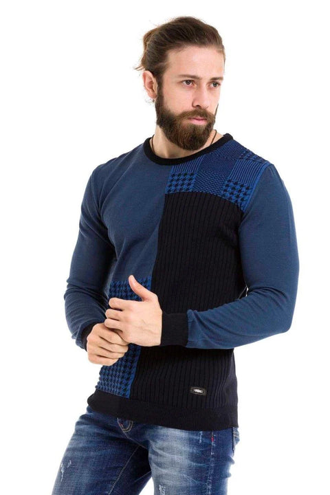CP263 Round Collar Patterned Men's Knitwear