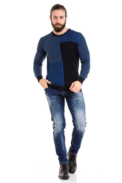 CP263 Round Collar Patterned Men's Knitwear
