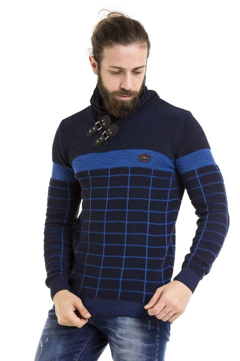 CP279 Shawl Collar Patterned Sweater