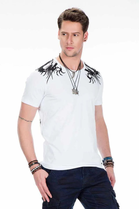 CT376 Yakuza Dragon Embroidered Men's T-Shirt