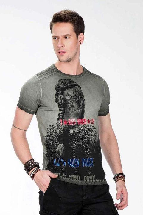 CT412 Viking Warrior Printed Slim Fit Men's T-Shirt