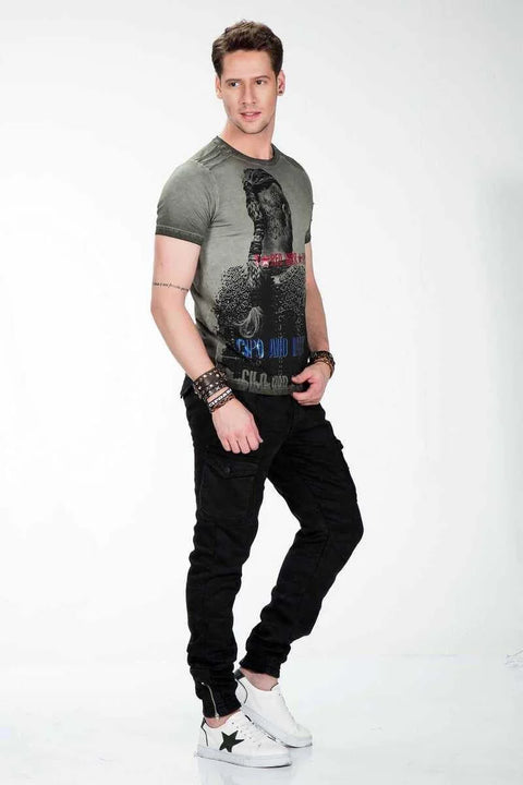 CT412 Viking Warrior Printed Slim Fit Men's T-Shirt