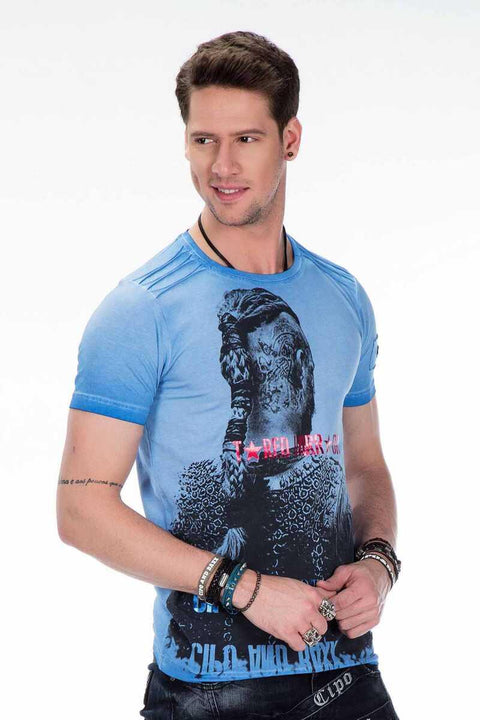 CT412 Viking Warrior Printed Slim Fit Men's T-Shirt