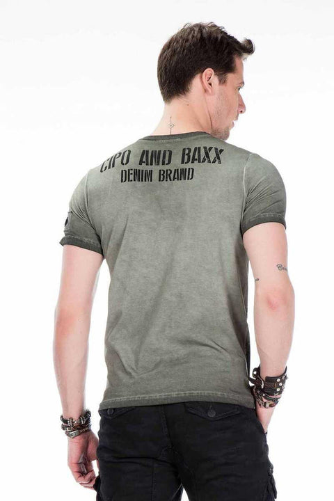 CT412 Viking Warrior Printed Slim Fit Men's T-Shirt