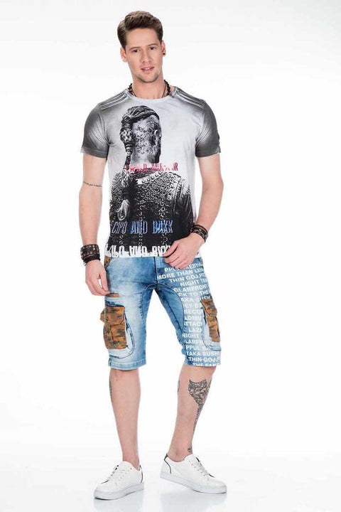 CT412 Viking Warrior Printed Slim Fit Men's T-Shirt