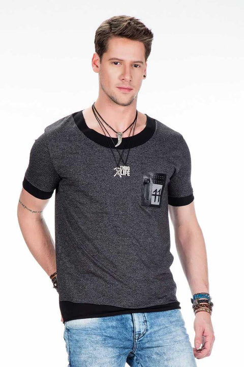 CT425 Wide Collar Comfortable Men's T-Shirt