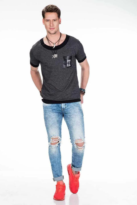 CT425 Wide Collar Comfortable Men's T-Shirt