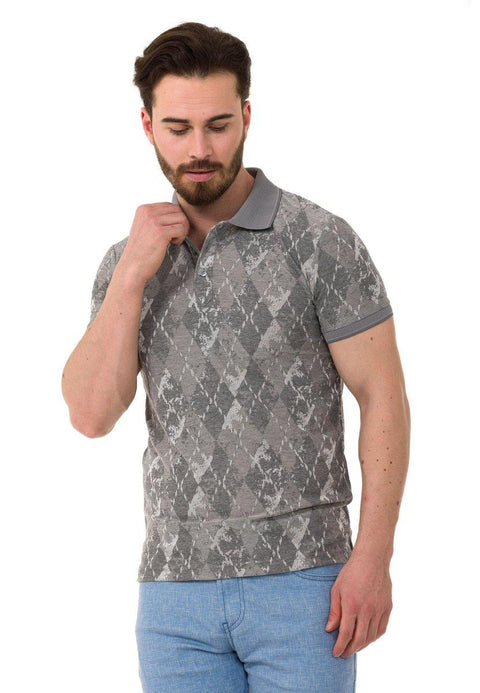 CT452 Polo Neck Argument Patterned Men's T-Shirt