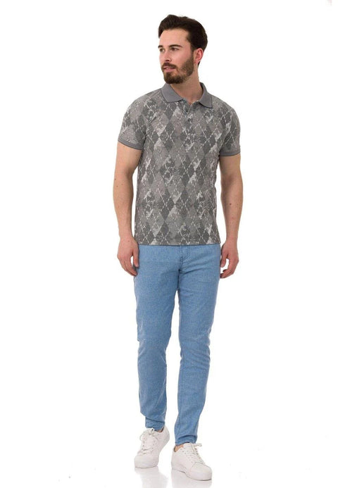 CT452 Polo Neck Argument Patterned Men's T-Shirt