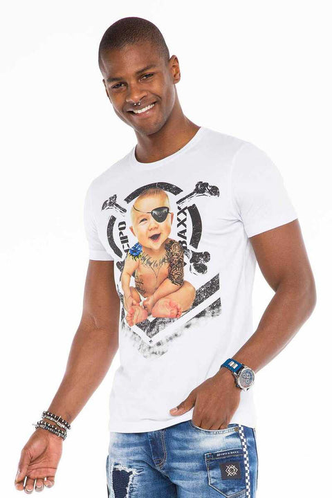 CT485 Tattooed Pirate Baby Printed Men's T-Shirt