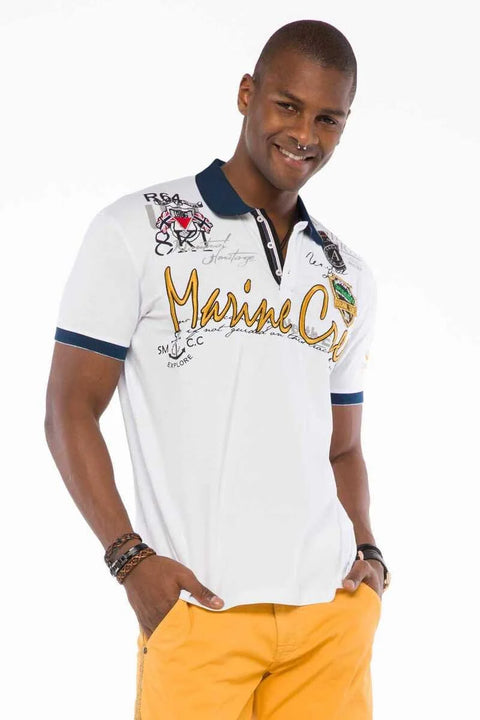 CT509 Polo Neck Embroidered Printed Men's T-Shirt