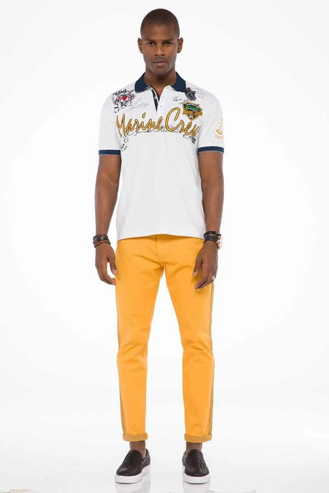 CT509 Polo Neck Embroidered Printed Men's T-Shirt