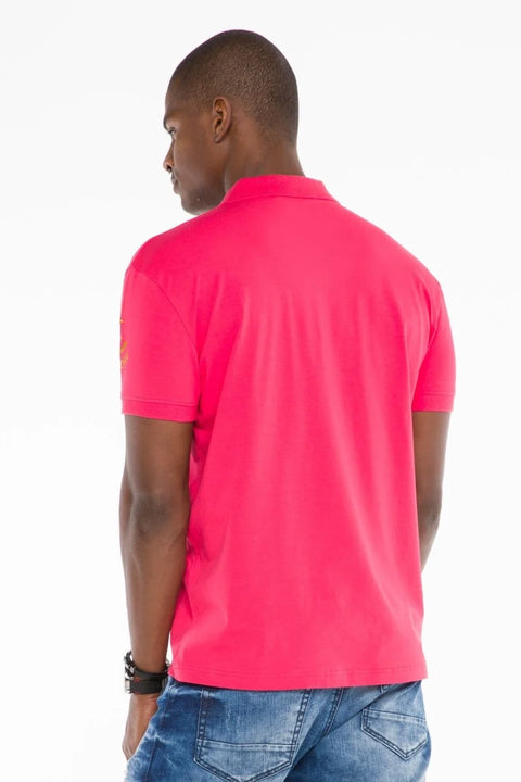 CT509 Polo Neck Embroidered Printed Men's T-Shirt