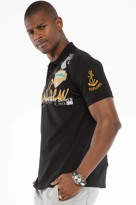 CT509 Polo Neck Embroidered Printed Men's T-Shirt
