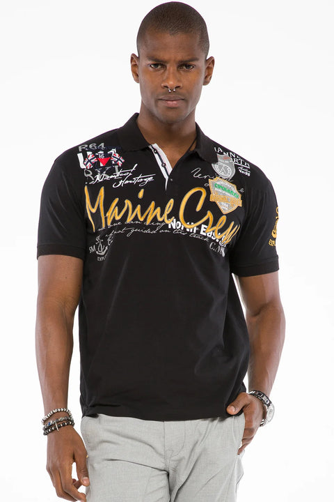 CT509 Polo Neck Embroidered Printed Men's T-Shirt