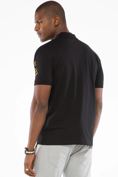 CT509 Polo Neck Embroidered Printed Men's T-Shirt