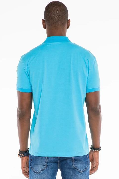 CT509 Polo Neck Embroidered Printed Men's T-Shirt